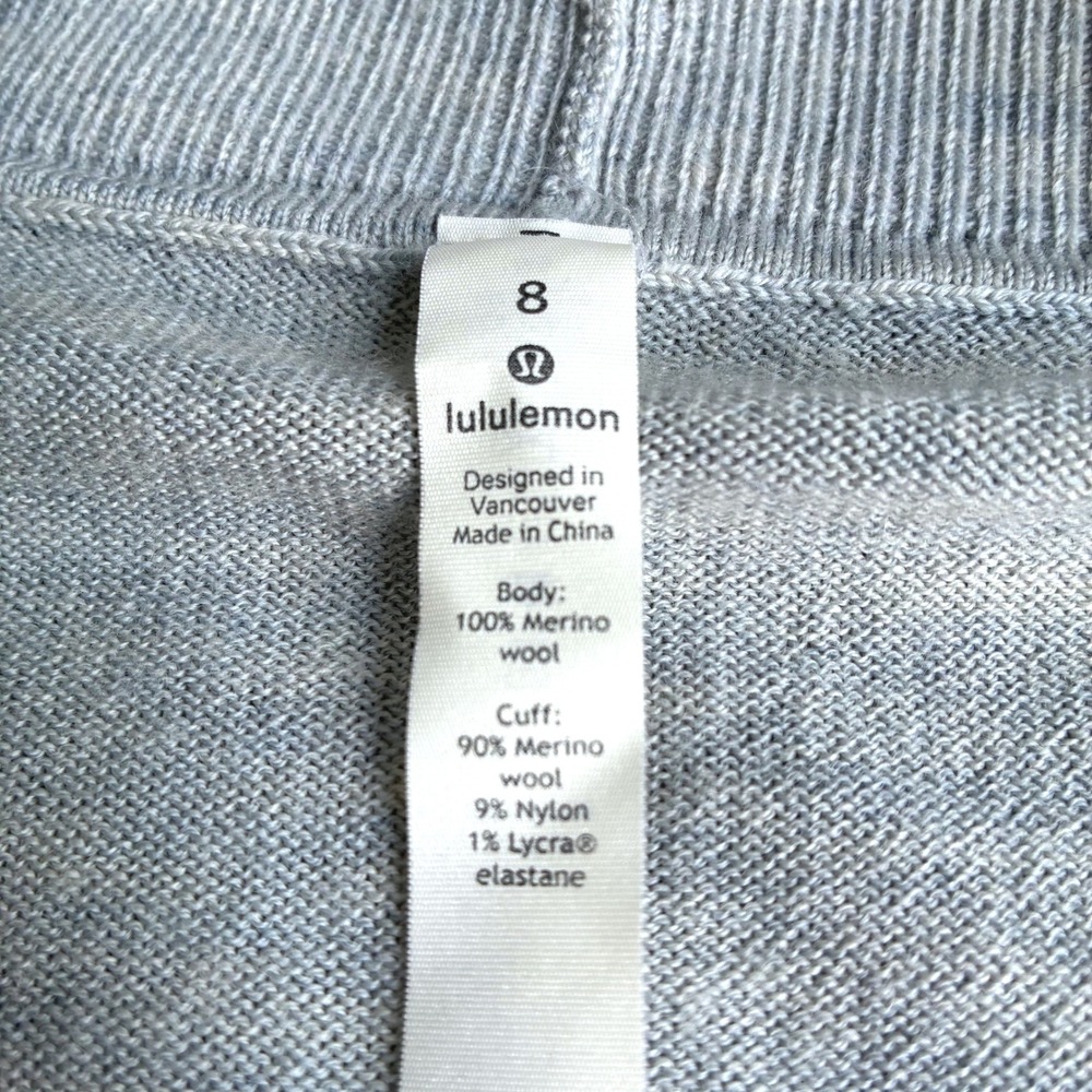 Lululemon Merino Wool Sit in Lotus Wrap Cardigan Sweater Heathered Starlight 8 - Picture 6 of 9